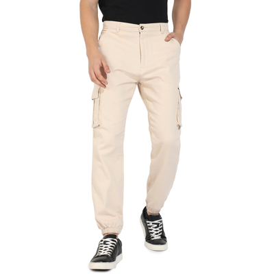 Shop Campus Sutra Pastel Cargo Trousers In Beige