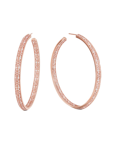 Shop Lana Jewelry 14k Rose Gold 3.57 Ct. Tw. Diamond Scattered Edge Hoops In Pink