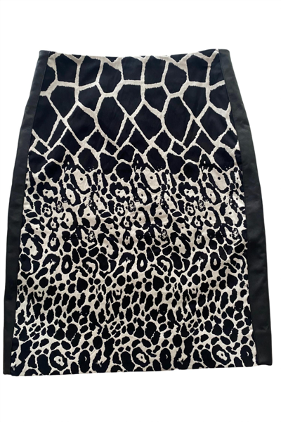 Shop Nicole Miller High Waist Skirt In Black/white In Multi