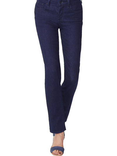 Shop Nydj Petites Sheri Womens Mid-rise Tummy Control Slim Jeans In Blue