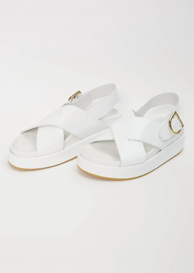 Shop Dries Van Noten Women's Platform Leather Sandal In White