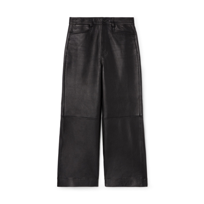 Shop Proenza Schouler Leather Culottes Pants In Black