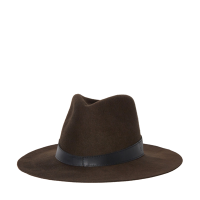 Shop Janessa Leone Raleigh Hat In Dark Brown