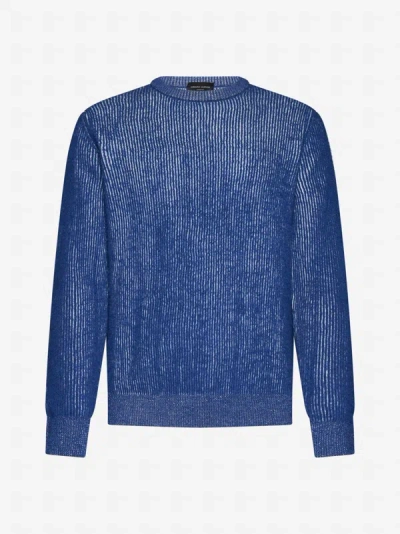 Shop Roberto Collina Wool And Alpaca Sweater In Bluette