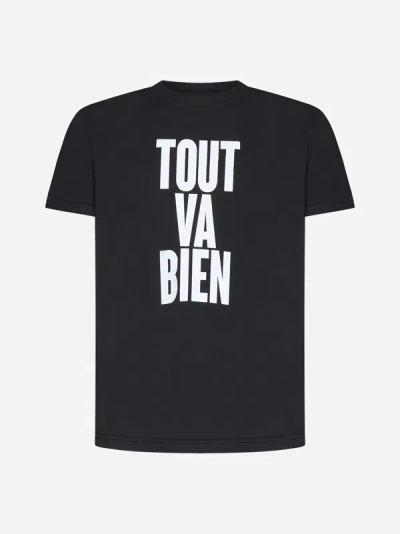 Shop Pt Torino Tout Va Bien Cotton T-shirt In Black