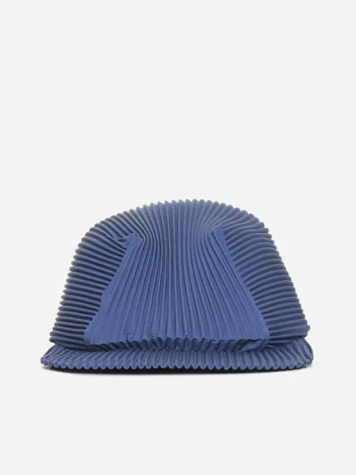 Shop Issey Miyake Pleated Fabric Baseball Cap In Blue
