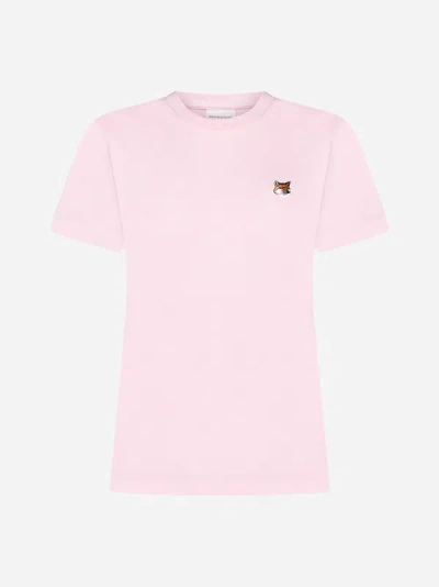 Shop Maison Kitsuné Fox Head Patch Cotton T-shirt In Pale Pink