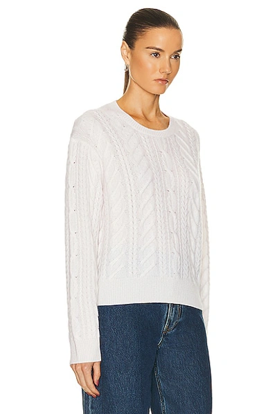 Shop Guest In Residence Marled Cable Crew Sweater In Cream