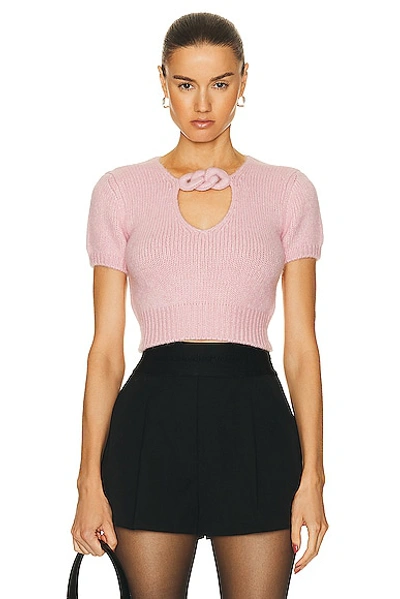 Shop Alexander Wang Chain Short Sleeve Sweater In Cradle Pink