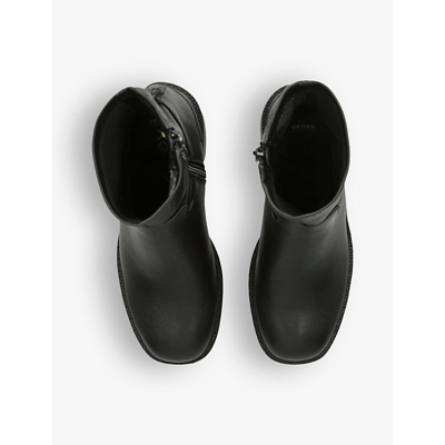 Shop Kg Kurt Geiger Women's Black Tate Tonal-stitch Faux-leather Heeled Ankle Boots