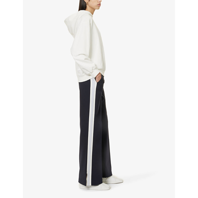Shop Aspiga Womens Navy Ponte Striped Stretch-cotton Blend Trousers