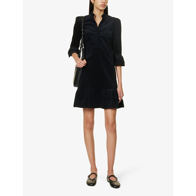 Shop Aspiga Womens Black Percy V-neck Stretch-cotton Mini Dress