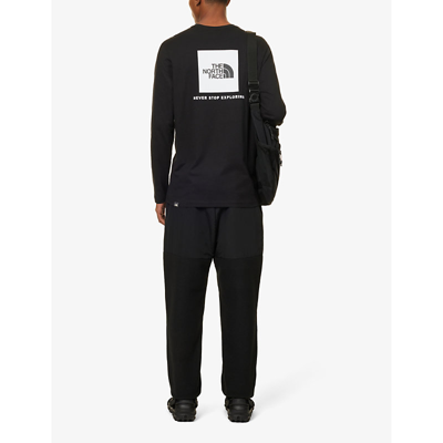 The North Face Mens Nse Graphic-print Raglan-sleeve Cotton-jersey Sweater Tnf Black Xl In Black