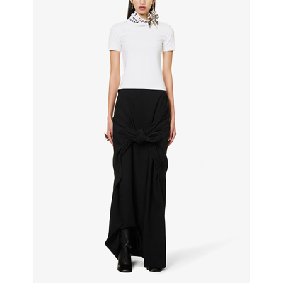 Shop Y/project Women's Black Wired High-rise Stretch-cotton Maxi Skirt