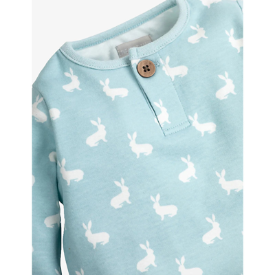 Shop The Little Tailor Bunny Long-sleeve Cotton-jersey Tracksuit 3-24 Months In Blue