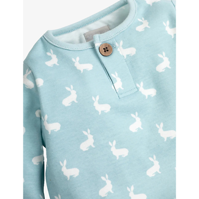 The Little Tailor Blue Bunny Long-sleeve Cotton-jersey Tracksuit 3-24 Months In Blue