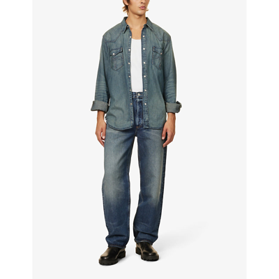 Shop Agolde Men's Illuminate Deven Straight-leg Mid-rise Organic-denim Jeans