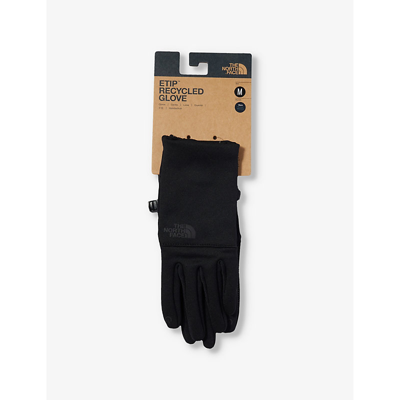 Shop The North Face Men's Tnf Black Brand-printed Recycled-polyester-blend Gloves