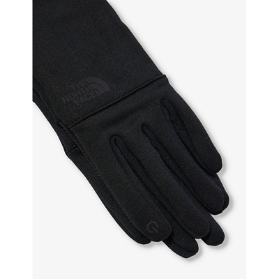 Shop The North Face Men's Tnf Black Brand-printed Recycled-polyester-blend Gloves