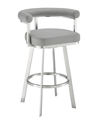 Armen Living Nolagam Swivel Bar Stool In Grey