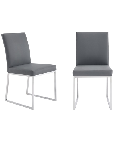 Shop Armen Living Discontinued  Trevor Contemporary Dining Chair In Grey