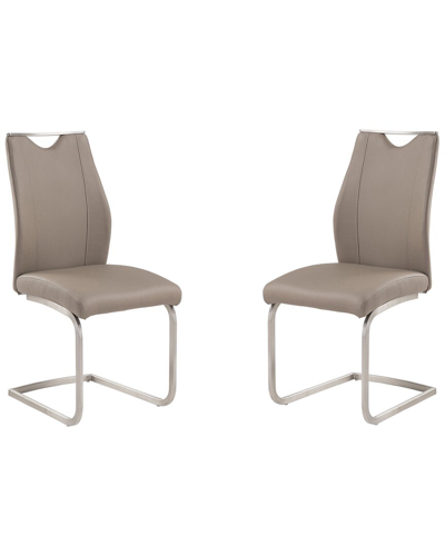 Shop Armen Living Bravo Contemporary Dining Chair In Silver