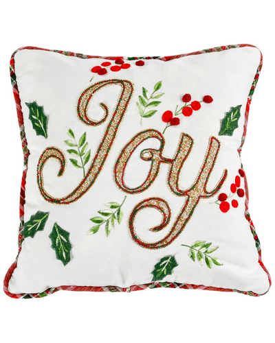 Shop Hgtv 18x18 Joy Embroidered Plaid Back Pillow In Red