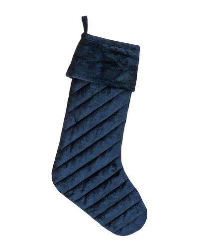 Shop Hgtv 10in Quilted Stocking In Blue