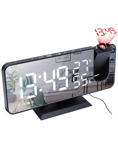 Shop Fresh Fab Finds Mirror Led Projection Alarm Clock In Black