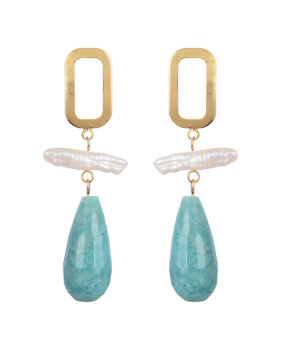 Eye Candy La Luxe Collection Amazonite Pearl Lexy Earrings