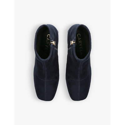 Shop Carvela Women's Navy Quant Faux-suede Ankle Boots