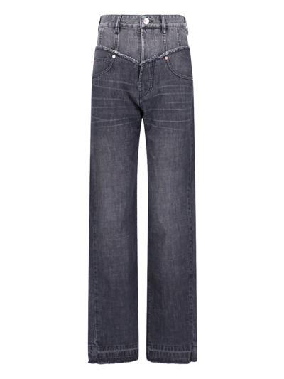 Shop Isabel Marant Two-tone Jeans "noemie" In Black  