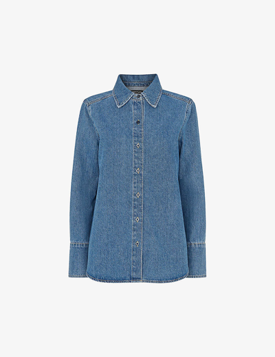 Shop Whistles Women's Blue Ultimate Regular-fit Denim Shirt