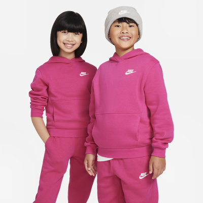 Shop Nike Sportswear Club Fleece Big Kids' Pullover Hoodie In Pink