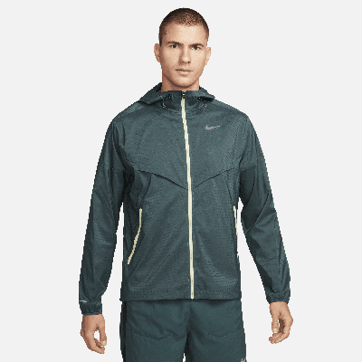 Shop Nike Men's Windrunner Repel Running Jacket In Green
