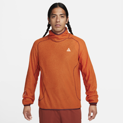 Shop Nike Men's  Acg "wolf Lichen" Mid-layer Top In Orange