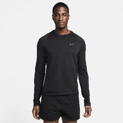 Shop Nike Men's Element Therma-fit Repel Running Crew In Black