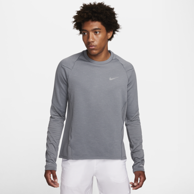 Shop Nike Men's Element Therma-fit Repel Running Crew In Grey