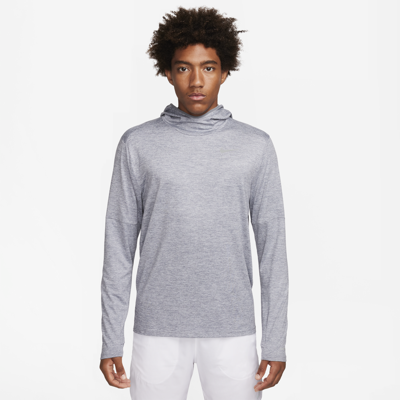 Shop Nike Men's Dri-fit Element Uv Running Hoodie In Grey