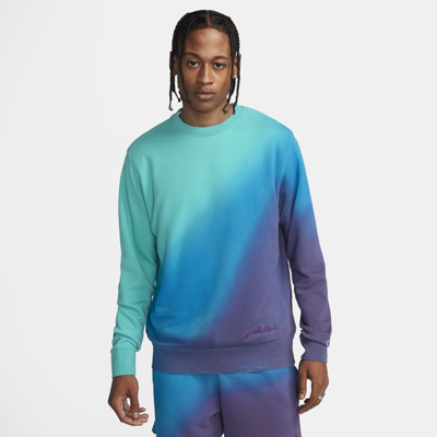 Shop Nike Men's  Sportswear Club French Terry Crew-neck Sweatshirt In Blue