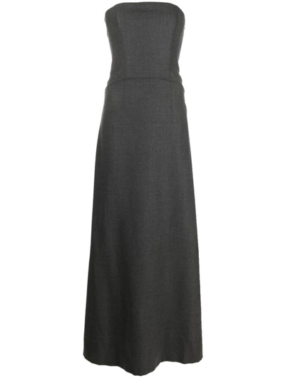 Shop Alberta Ferretti Sleeveless Long Dress Clothing In Grey