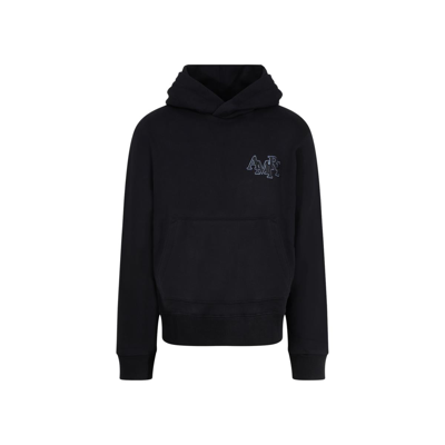 Shop Amiri Staggered Hoodie Sweatshirt In Black