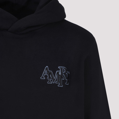 Shop Amiri Staggered Hoodie Sweatshirt In Black