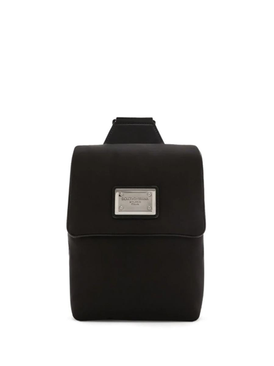 Shop Dolce & Gabbana Backpack With Logo Plaque In Black