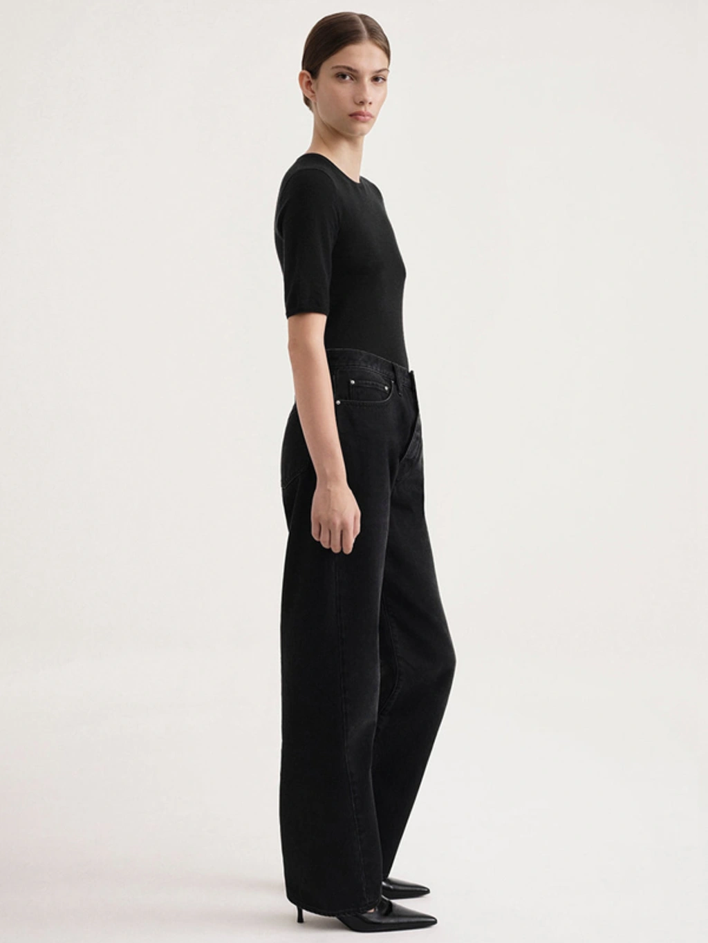 Totême Toteme Twisted Seam Denim Full Length In Black | ModeSens