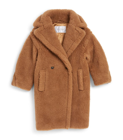 Shop Max Mara Kids Teddy Bear Coat (6-10 Years) In Beige