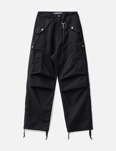 Shop Reese Cooper Cotton Ripstop Wideleg Cargo Pant In Black