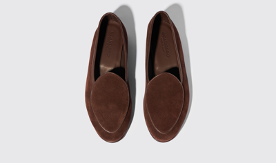 Shop Scarosso Nils Brown Suede - Man Loafers Brown In Brown - Suede