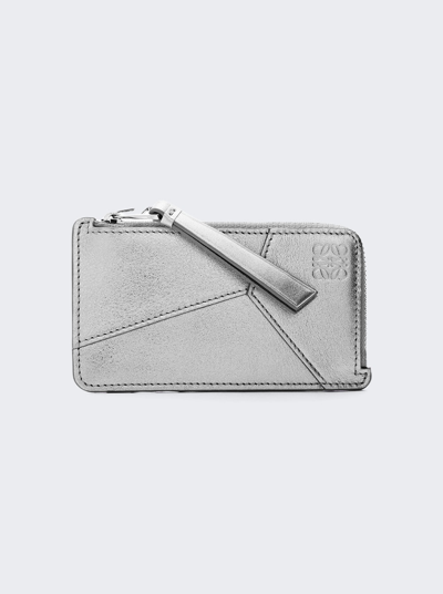 Shop Loewe Puzzle Coin Cardholder In Silver