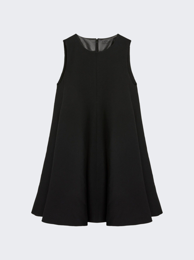 Shop Loewe Silk And Wool Mini Dress In Black